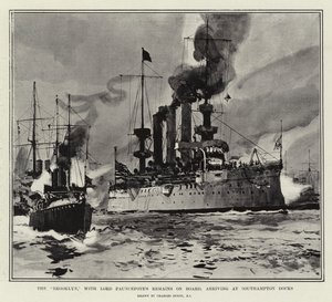 A Brooklyn, Lord Pauncefote továbbra is a fedélzeten, megérkezik a Southampton Docksba alkotó: Charles Edward Dixon